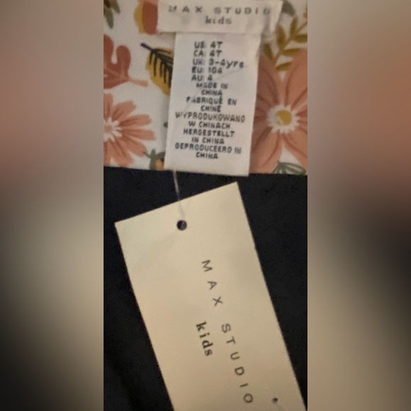 Max Studio Kids Navy Floral Snap Button Up Vest Girls Sz 4T NWT - Picture 9 of 13